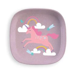 Tarhong Square Unicorn Wheat Plate - Purple