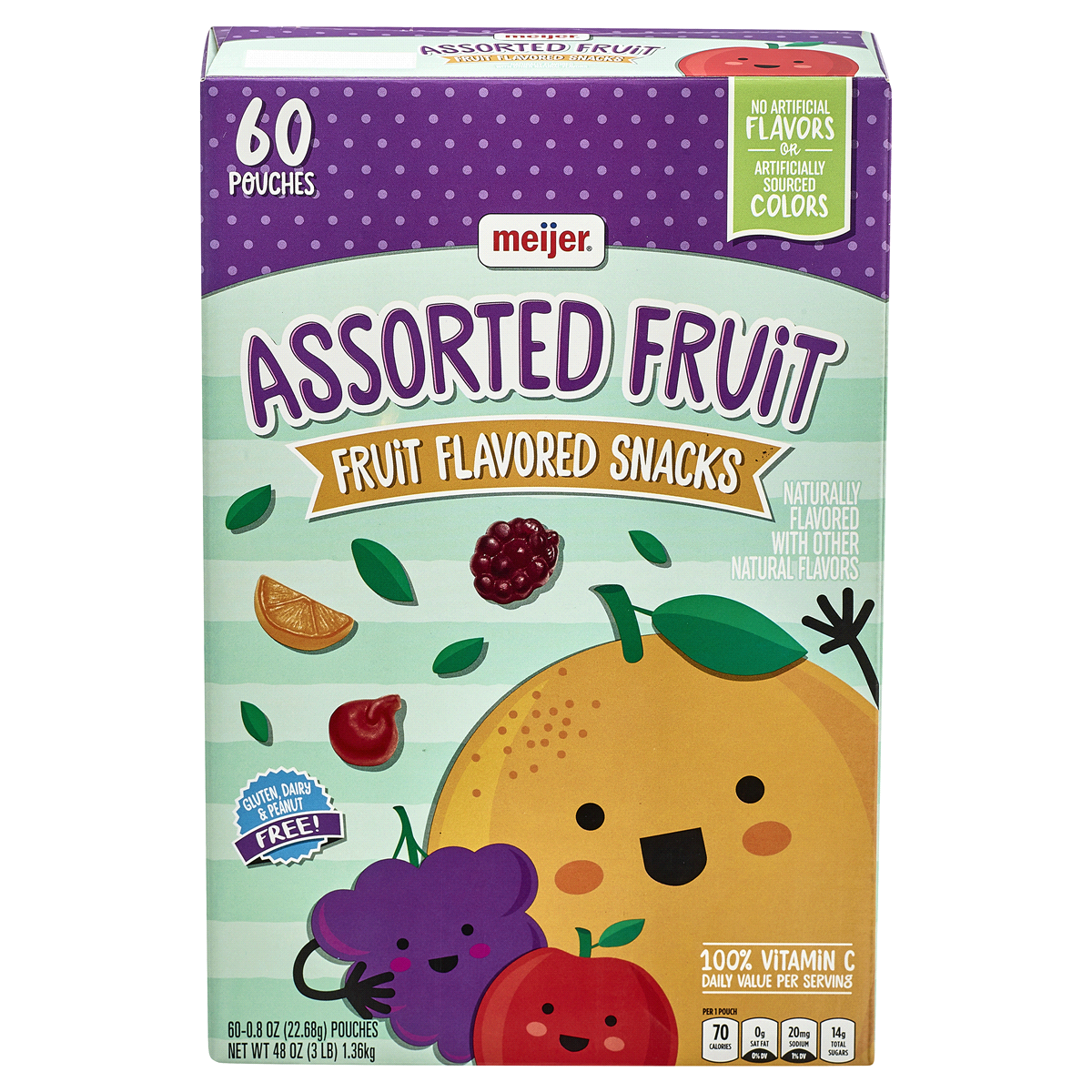 slide 1 of 5, Meijer Assorted Fruit Flavored Snacks, 60 ct, 0.8 oz