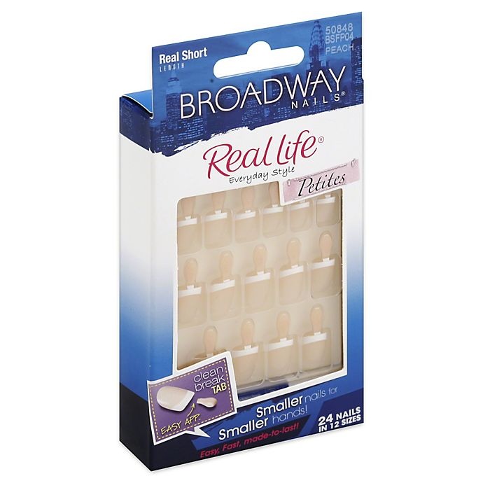 slide 1 of 2, Broadway Nails Real Life Petites Real Short Length Peach Nail Kit, 1 ct