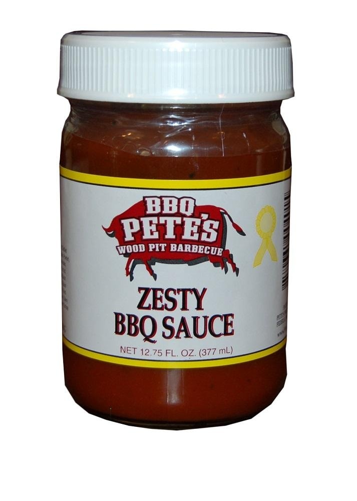 slide 1 of 1, BBQ Pete's Zesty Pulled Pork Sauce, 12.75 oz