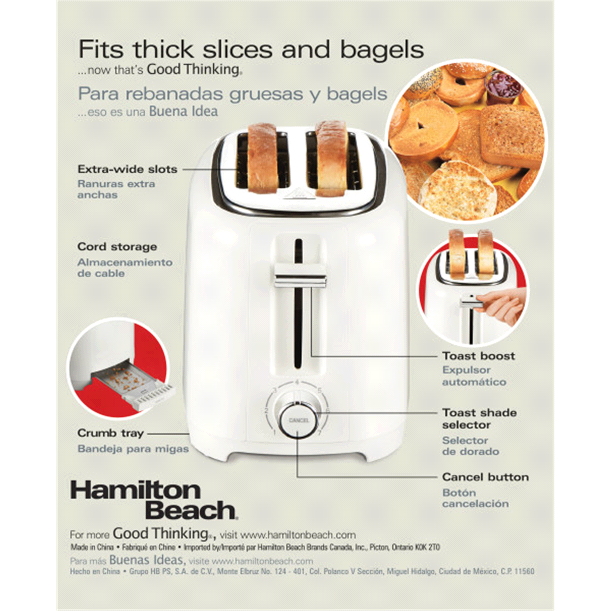 slide 5 of 5, Hamilton Beach 2 Slice Cool Touch Toaster, White, 1 ct