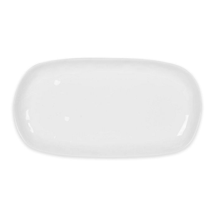 slide 1 of 3, Everyday White by Fitz and Floyd Organic Shape Oblong Platter, 15 in