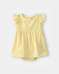 Carters Baby Girl Sunshine Short-Sleeve Bodysuit Dress - Yellow Yellow 3M