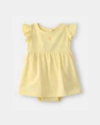 Carters Baby Girl Sunshine Short-Sleeve Bodysuit Dress - Yellow Yellow 3M