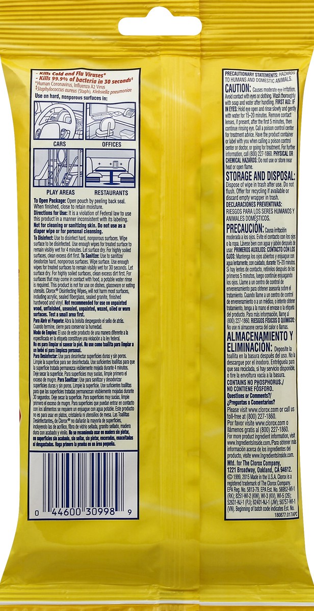 slide 6 of 6, Clorox Citrus Blend Disinfecting Wipes, 34 ct