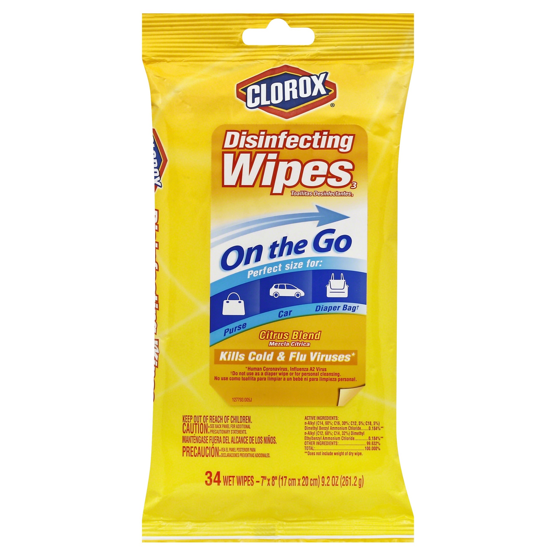 slide 1 of 6, Clorox Citrus Blend Disinfecting Wipes, 34 ct