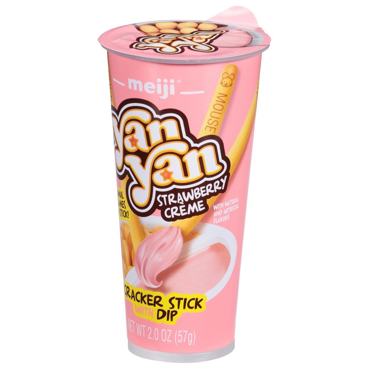 slide 9 of 14, Meiji Yan Yan Strawberry Creme Cracker Stick with Dip 2.0 oz, 2 oz
