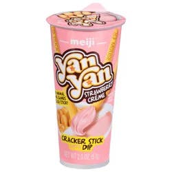 Meiji Yan Yan Strawberry Creme Cracker Stick with Dip 2.0 oz