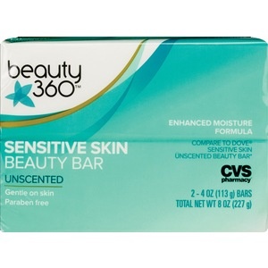 slide 1 of 1, Beauty 360 Beauty Bar Sensitive Skin, 2 ct; 4.25 oz