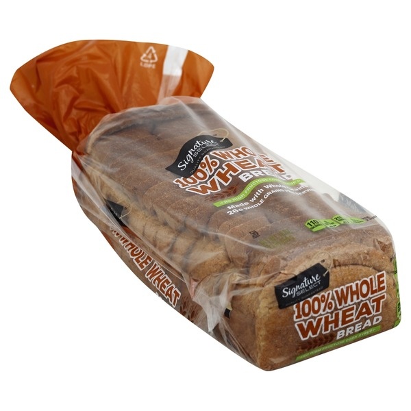 slide 1 of 5, Signature Kitchens Bread 100% Whole Wheat, 18 oz