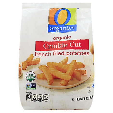 slide 1 of 1, O Organics French Fries Crinkle Cut, 16 oz
