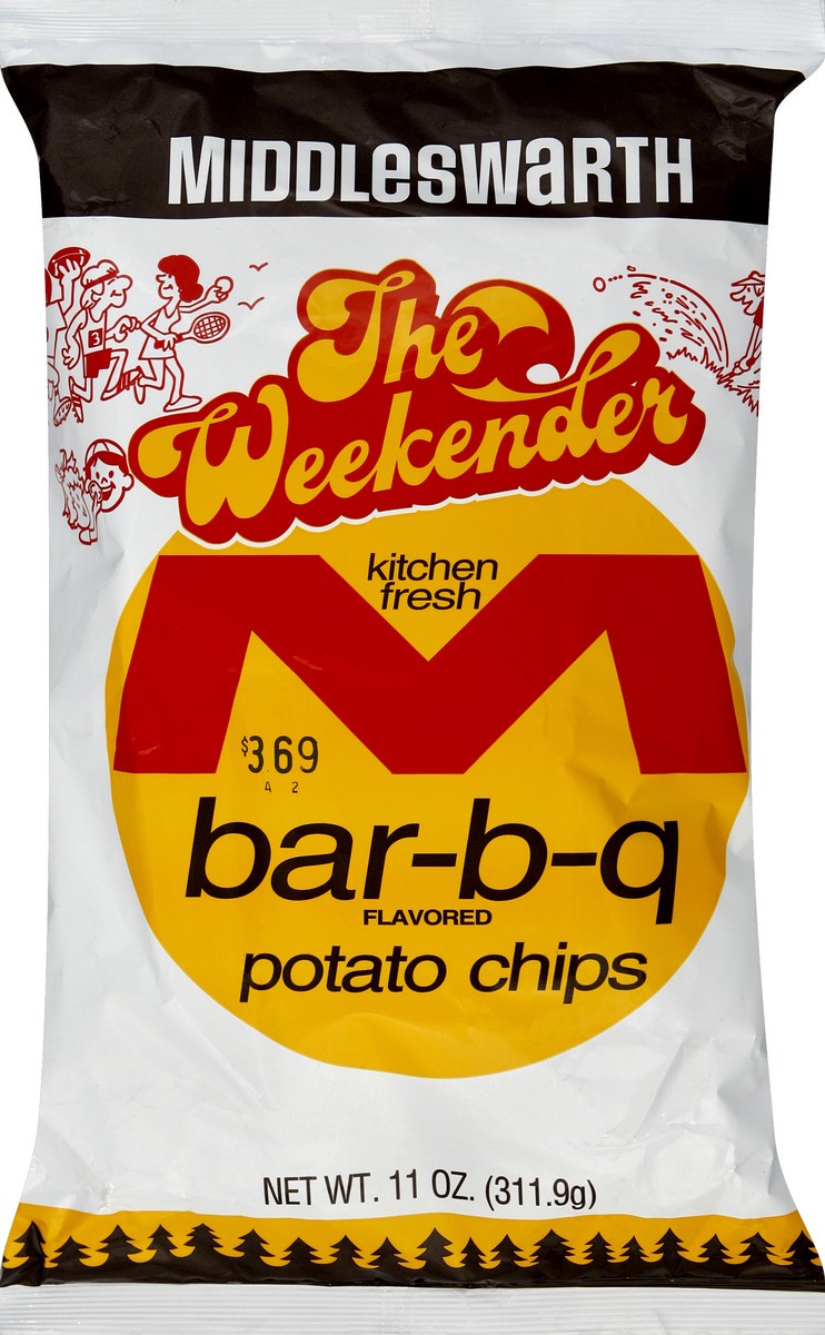 slide 5 of 5, Middleswarth The Weekender Bar-B-Q Potato Chips, 10 oz