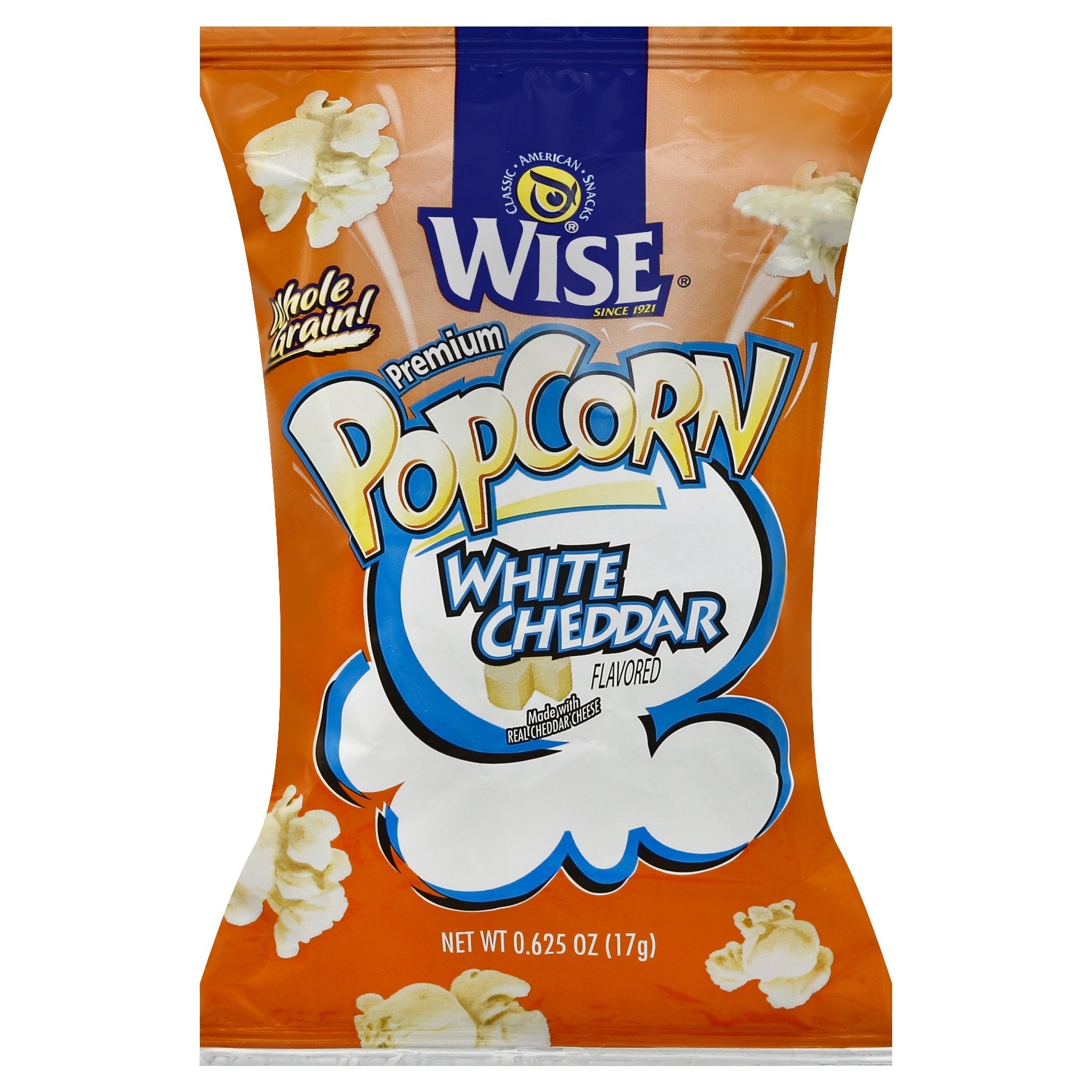 slide 1 of 1, Wise White Cheddar Air Popped Popcorn 0.63 oz. Bag, 0.625 oz