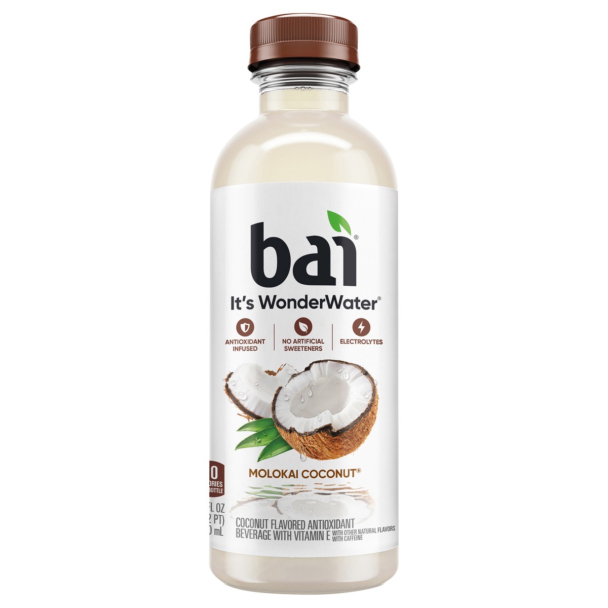 slide 1 of 11, Bai Coconut Flavored Water, Molokai Coconut, Antioxidant Infused Beverage, 18 Fluid Ounce Bottle, 18 fl oz