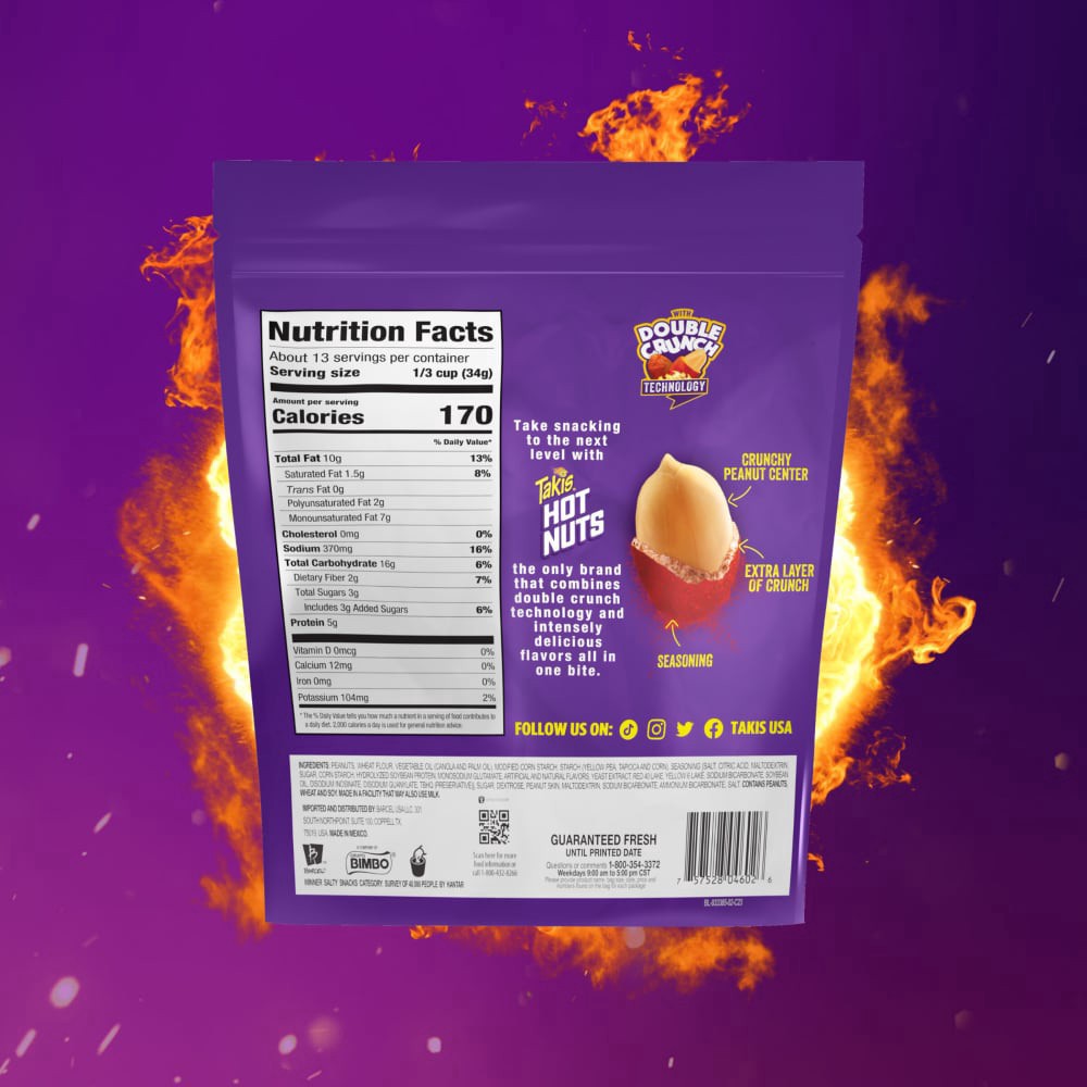 slide 6 of 6, Barcel Takis Hot Nuts Fuego, 1 ct
