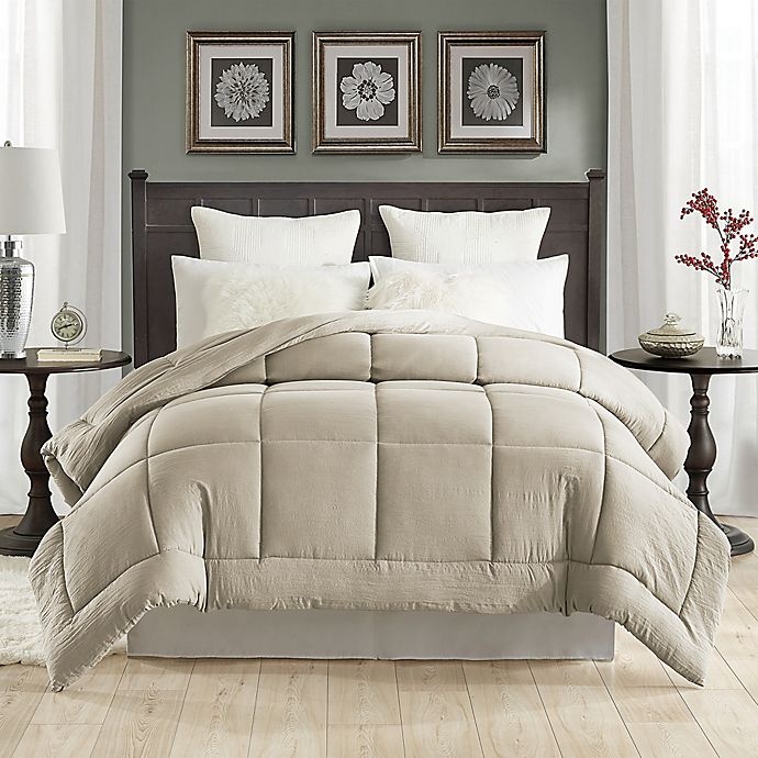 slide 1 of 2, Tahari Prewashed Down Alternative King Comforter - Khaki, 1 ct