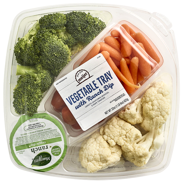 slide 1 of 1, Meijer Fresh Vegetable Party Tray With Dip, per lb