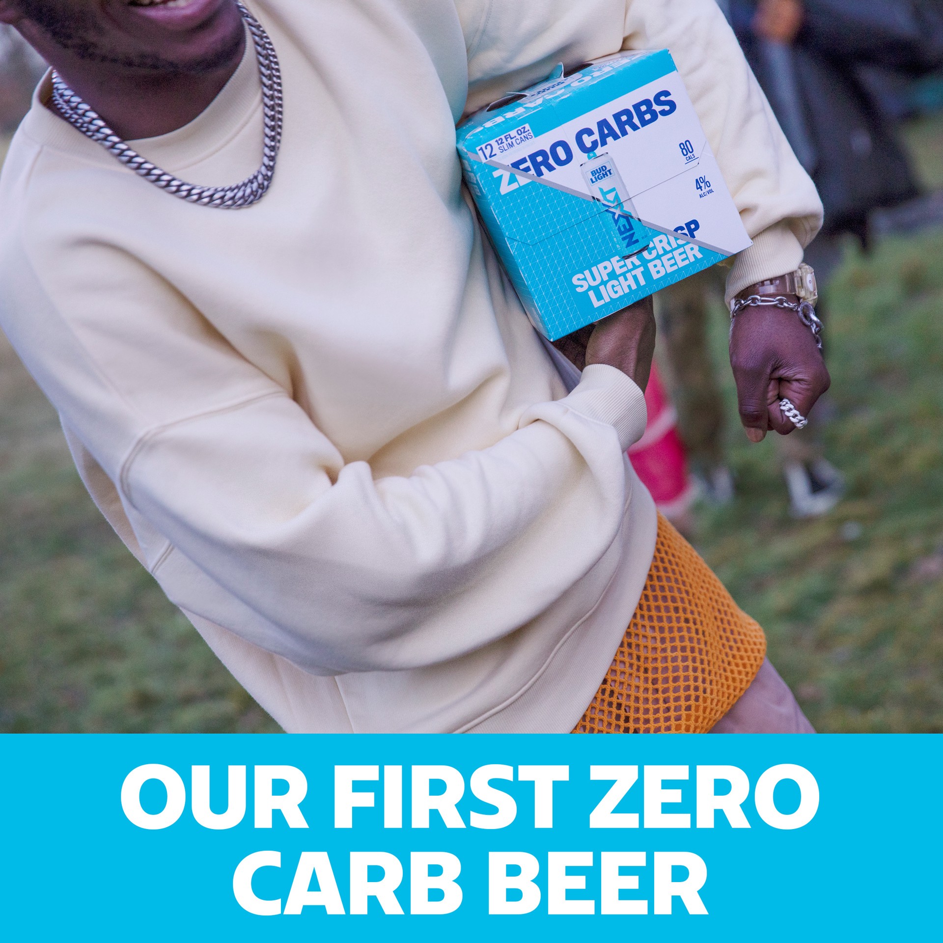 slide 4 of 10, Bud Light Next Super Crisp Zero Carbs Light Beer 12 - 12 fl oz Slim Cans, 12 ct; 12 fl oz