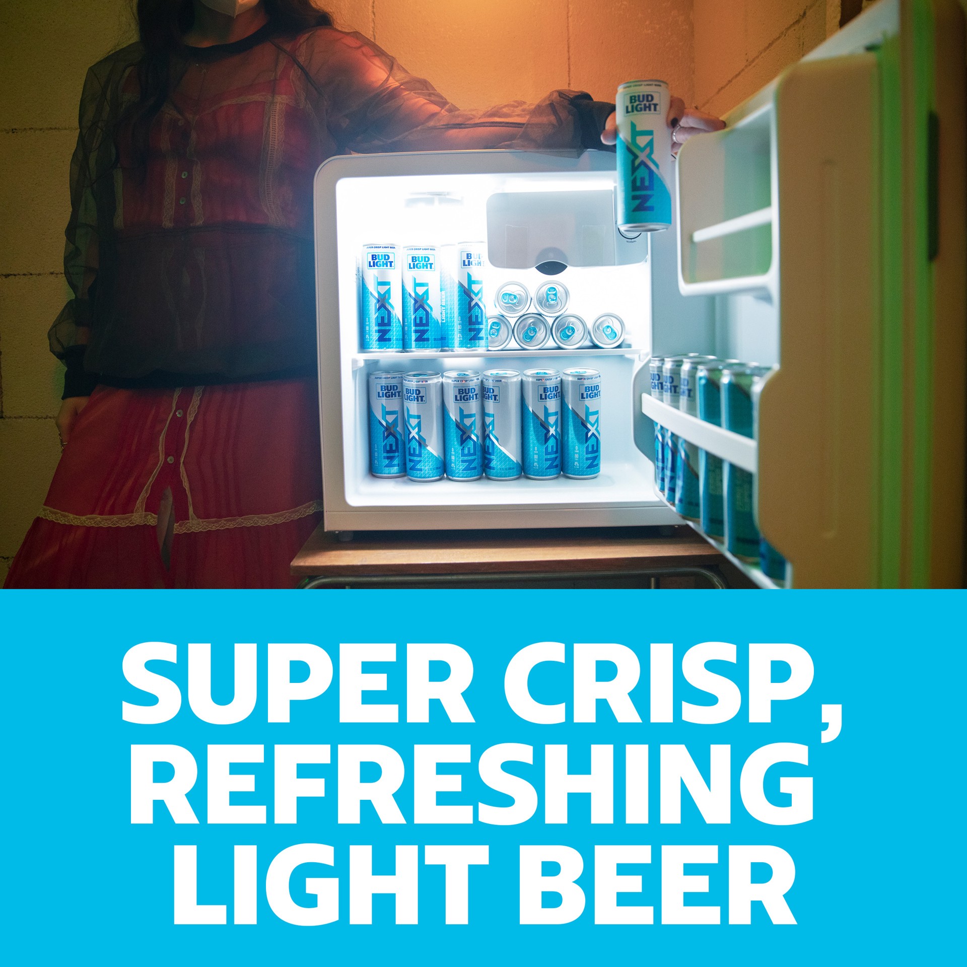slide 7 of 10, Bud Light Next Super Crisp Zero Carbs Light Beer 12 - 12 fl oz Slim Cans, 12 ct; 12 fl oz