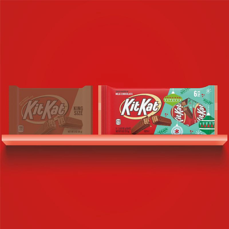 slide 3 of 6, KIT KAT Kitkat Crisp Wafers Milk Chocolate, 6 ct; 9 oz