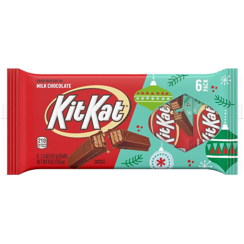 slide 1 of 6, KIT KAT Kitkat Crisp Wafers Milk Chocolate, 6 ct; 9 oz