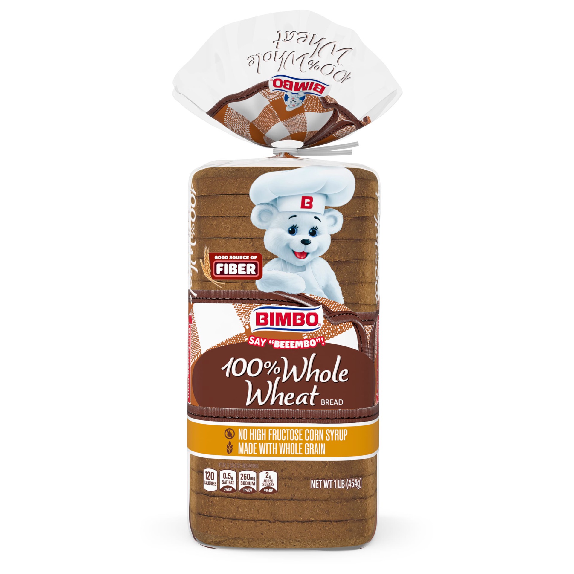 slide 1 of 7, Bimbo Whole Wheat Bread, 16 oz, Product Wheat Bread, Bag, 16 oz