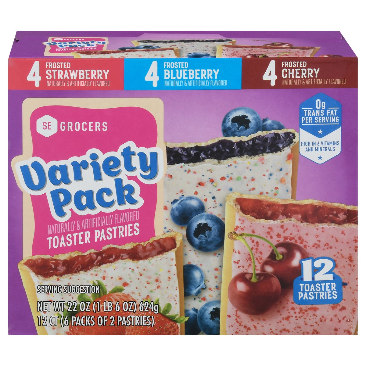 slide 1 of 9, SE Grocers Frstd Vrty Pack 12Ct, 22 oz