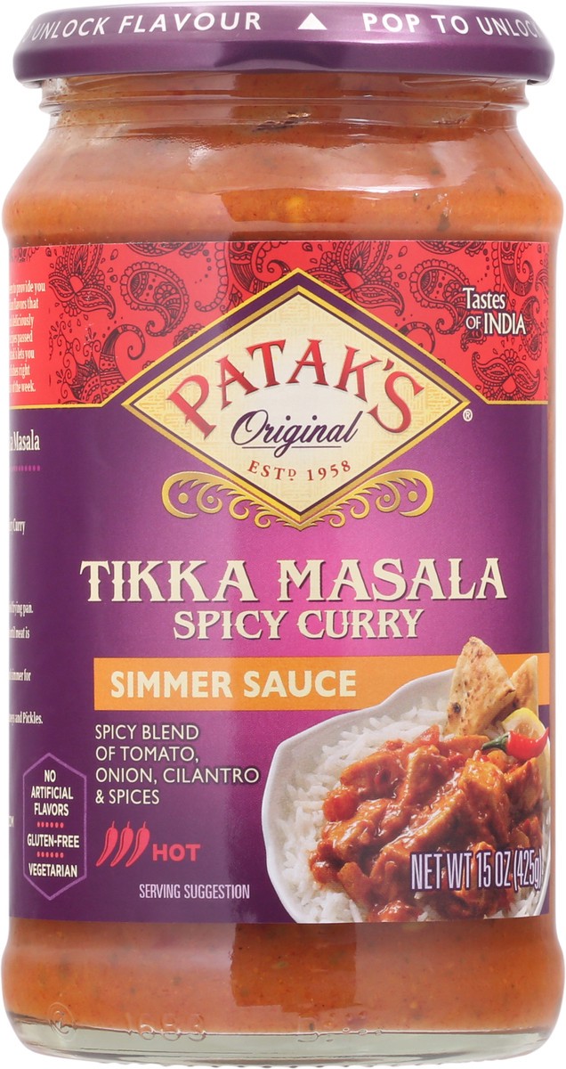 slide 3 of 12, Patak's Hot Spicy Tikka Masala Simmer Sauce 15 oz, 15 oz