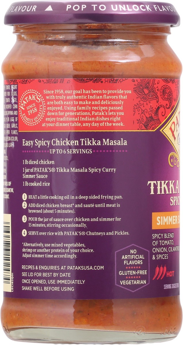 slide 7 of 12, Patak's Hot Spicy Tikka Masala Simmer Sauce 15 oz, 15 oz