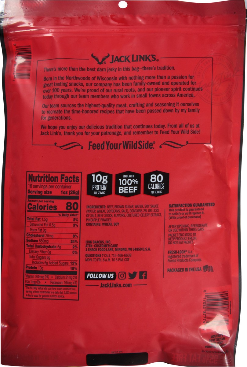 slide 8 of 9, Jack Link's Teriyaki Beef Jerky 16 oz, 16 oz