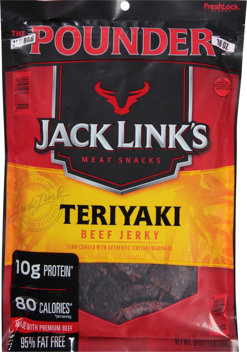 slide 9 of 9, Jack Link's Teriyaki Beef Jerky 16 oz, 16 oz
