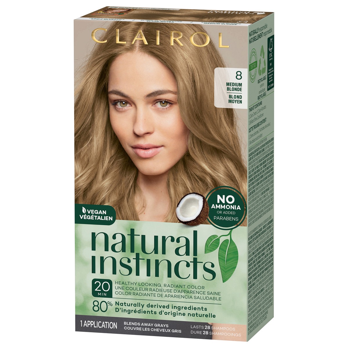 slide 5 of 7, Natural Instincts Clairol Natural Instincts 8 Medium Blonde Hair Color, 1 ct