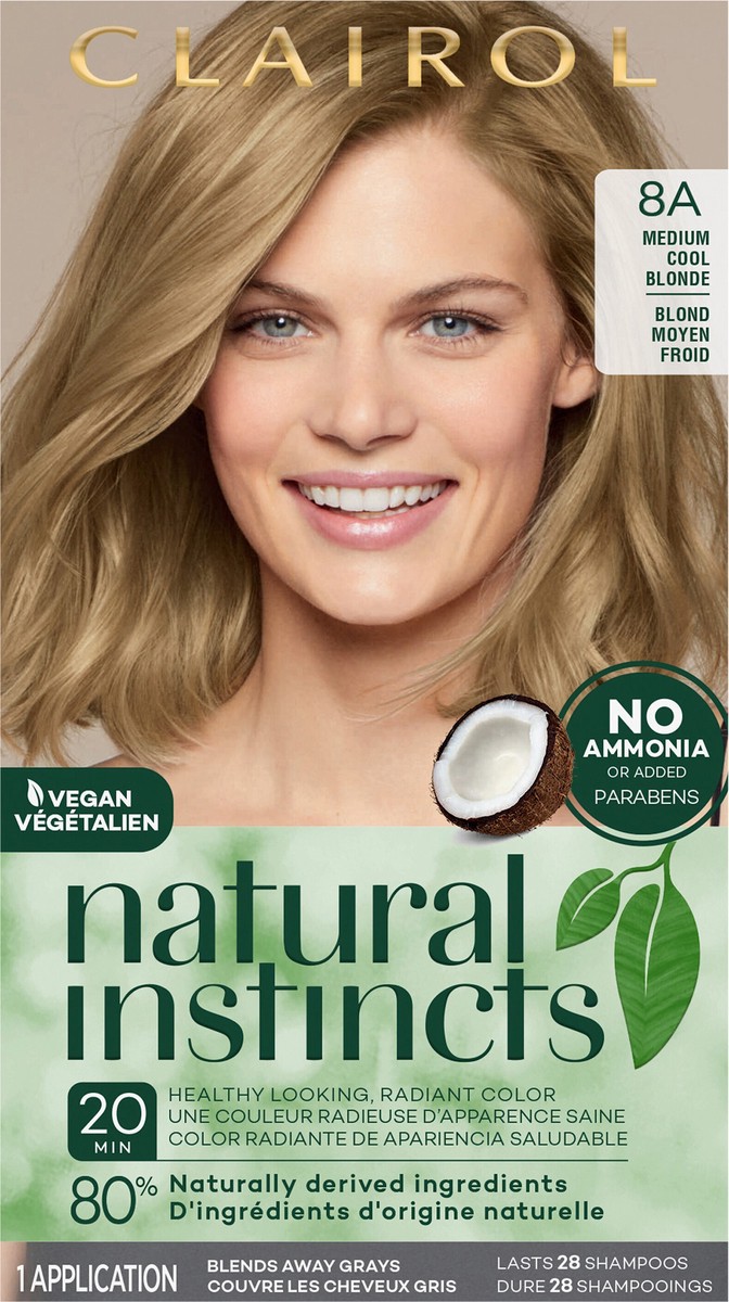 slide 4 of 7, Natural Instincts Clairol Natural Instincts 8 Medium Blonde Hair Color, 1 ct
