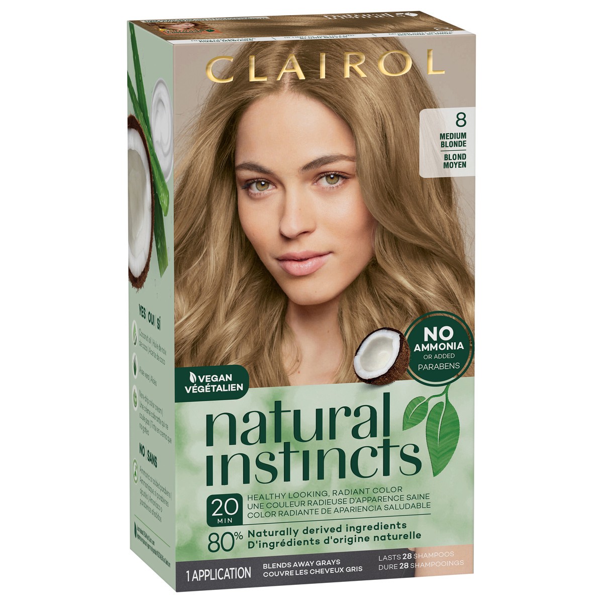 slide 6 of 7, Natural Instincts Clairol Natural Instincts 8 Medium Blonde Hair Color, 1 ct