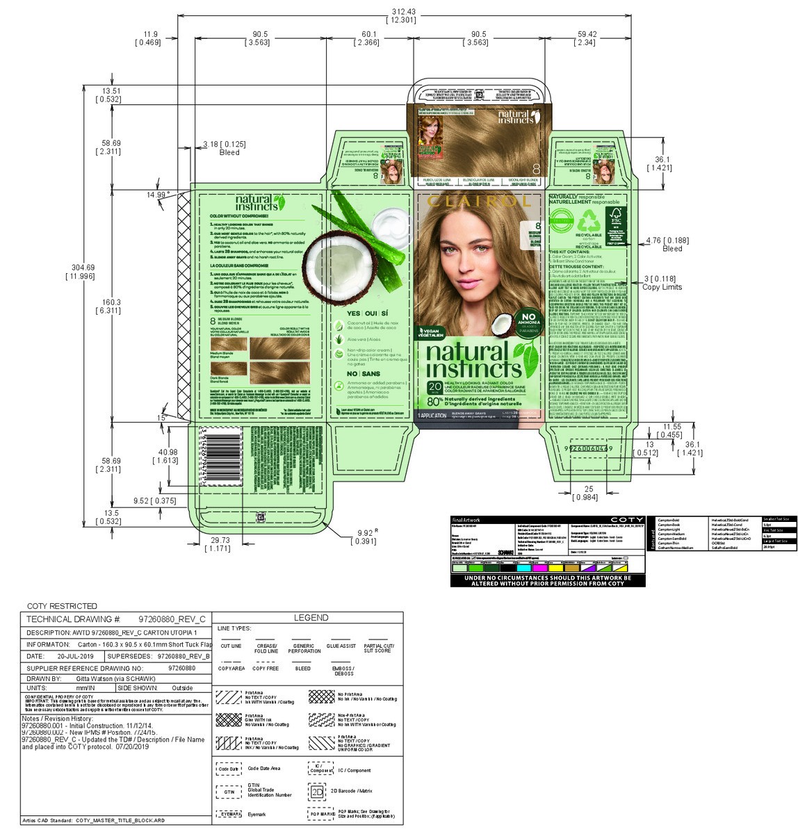 slide 7 of 7, Natural Instincts Clairol Natural Instincts 8 Medium Blonde Hair Color, 1 ct