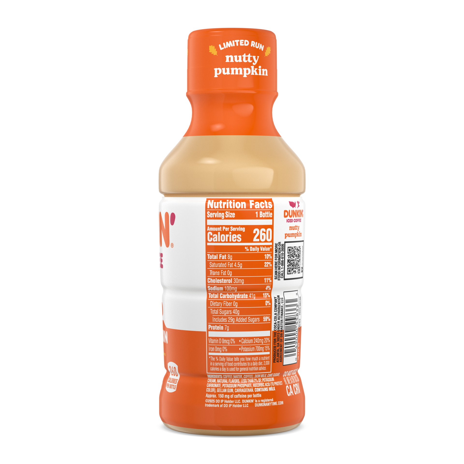 slide 3 of 5, Dunkin' Nutty Pumpkin Iced Coffee Bottle, 13.7 fl oz, 13.7 fl oz