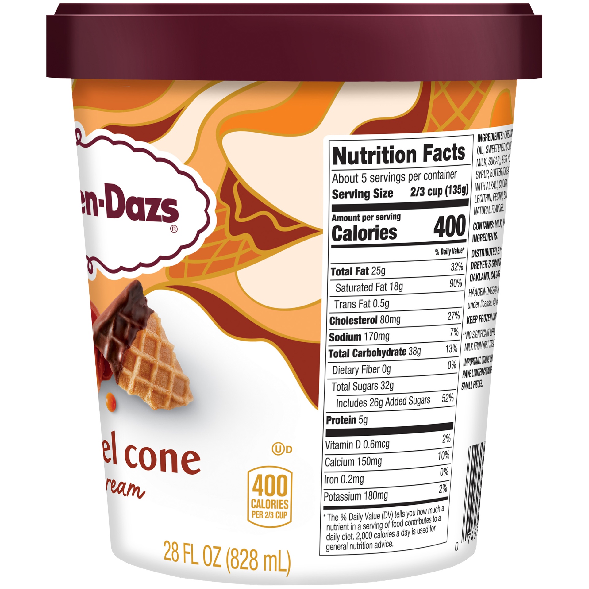 slide 6 of 7, Haagen-Dazs Caramel Cone Ice Cream, 28 fl oz