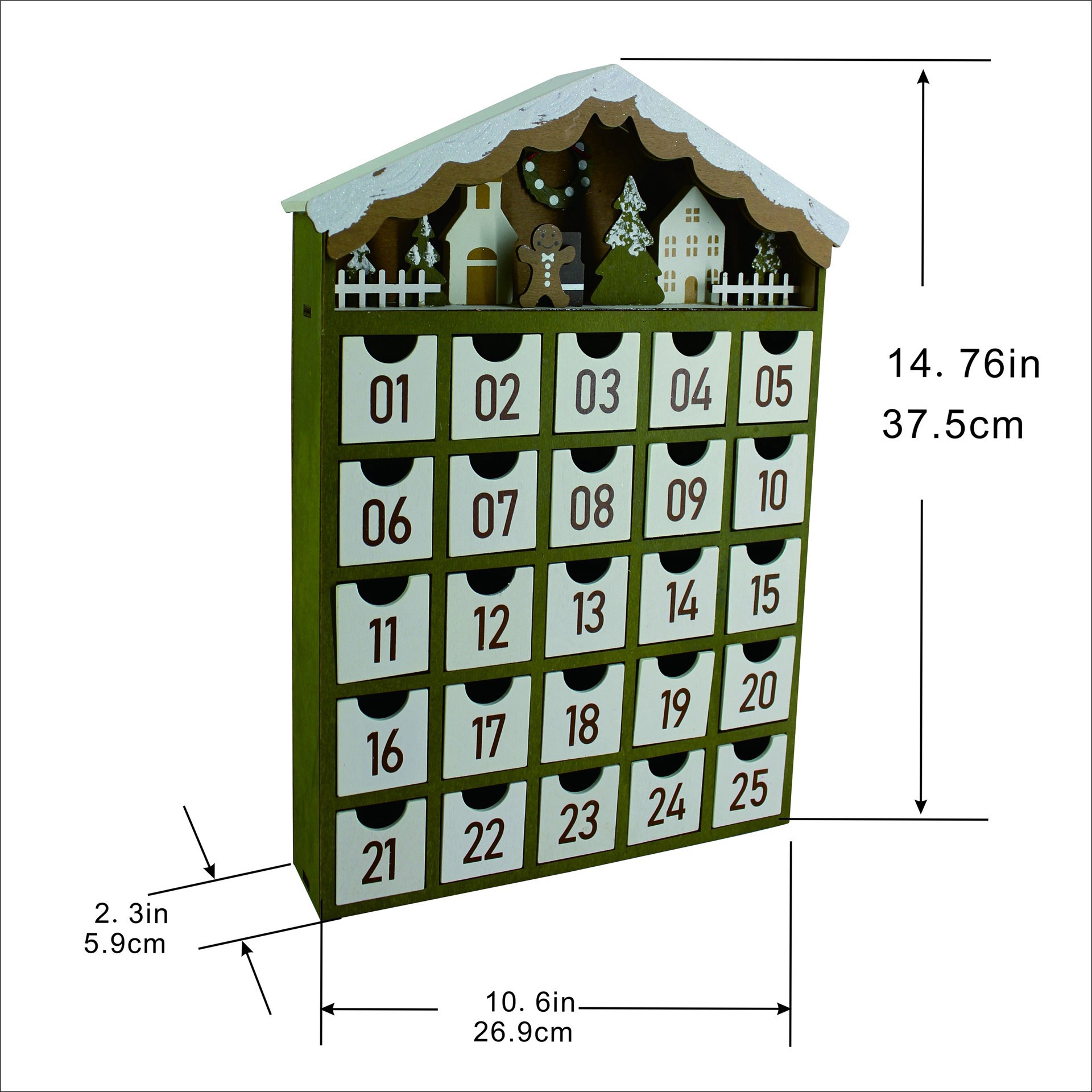 slide 2 of 4, 14.75" Gingerbread Advent Calendar By Ashland, 14.75 in