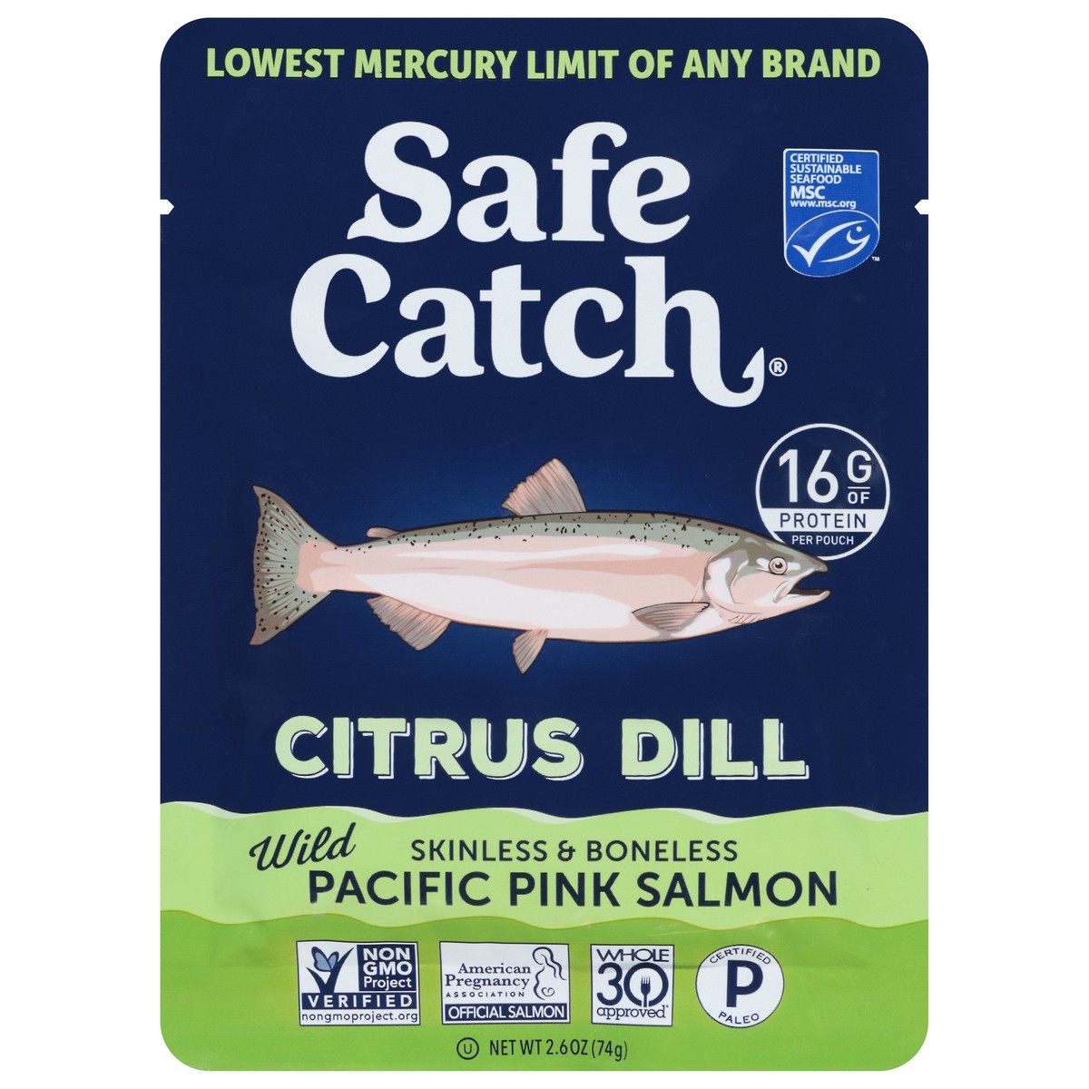 slide 4 of 14, Safe Catch Citrus Dill Salmon Pack, 2.6 oz