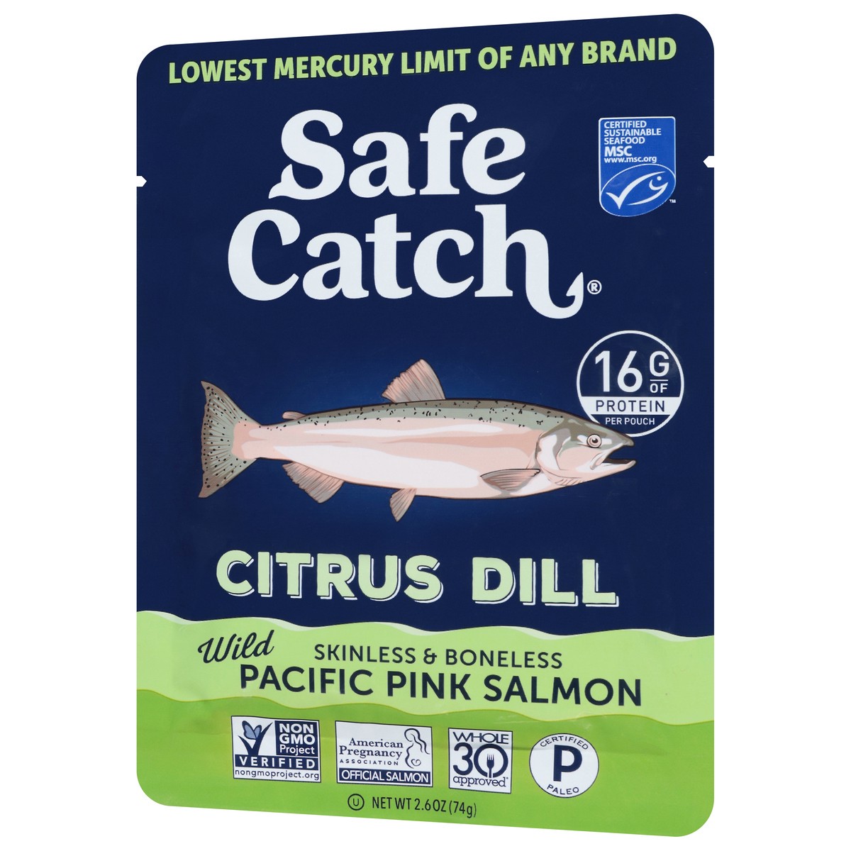slide 13 of 14, Safe Catch Citrus Dill Salmon Pack, 2.6 oz