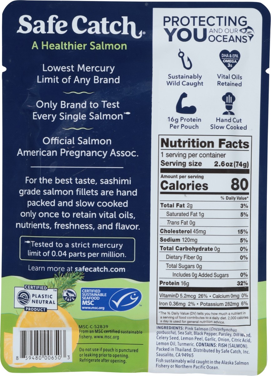 slide 11 of 14, Safe Catch Citrus Dill Salmon Pack, 2.6 oz