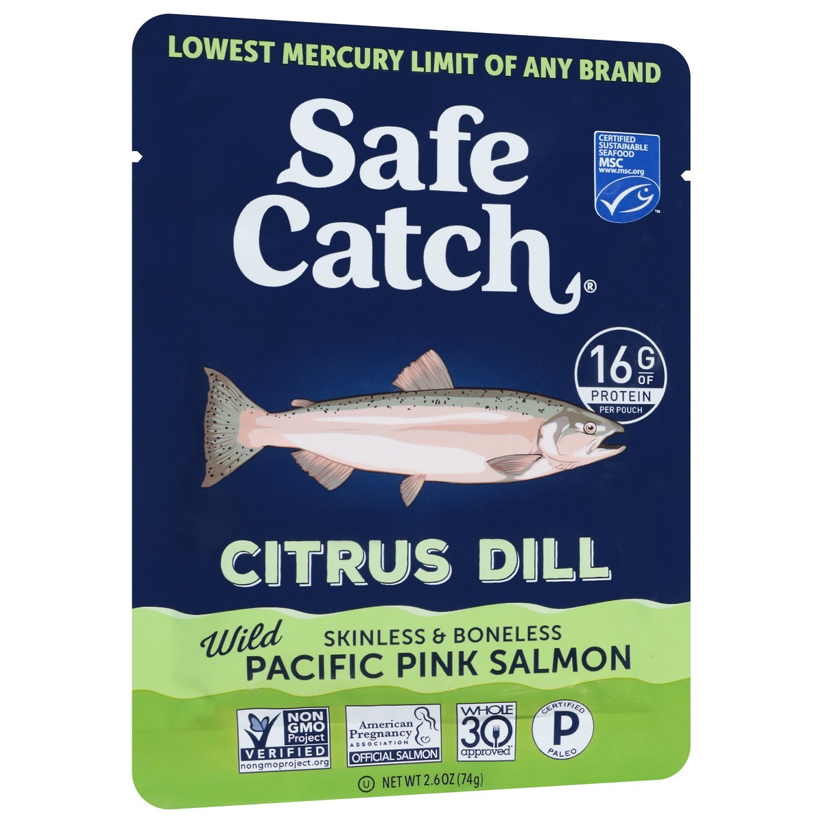slide 2 of 14, Safe Catch Citrus Dill Salmon Pack, 2.6 oz