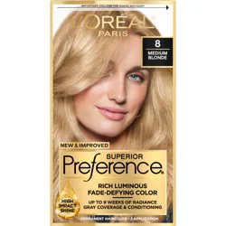 L'Oréal Superior Preference Fade-Defying Color + Shine System - 6.5 fl oz - 8 M Blonde - 1 Kit