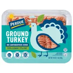 PERDUE No Antibiotics Ever Ground Turkey, 93% Lean 7% Fat, 1 lb. Tray