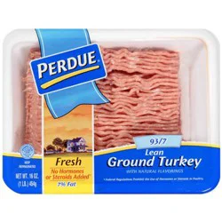 PERDUE No Antibiotics Ever Ground Turkey, 93% Lean 7% Fat, 1 lb. Tray
