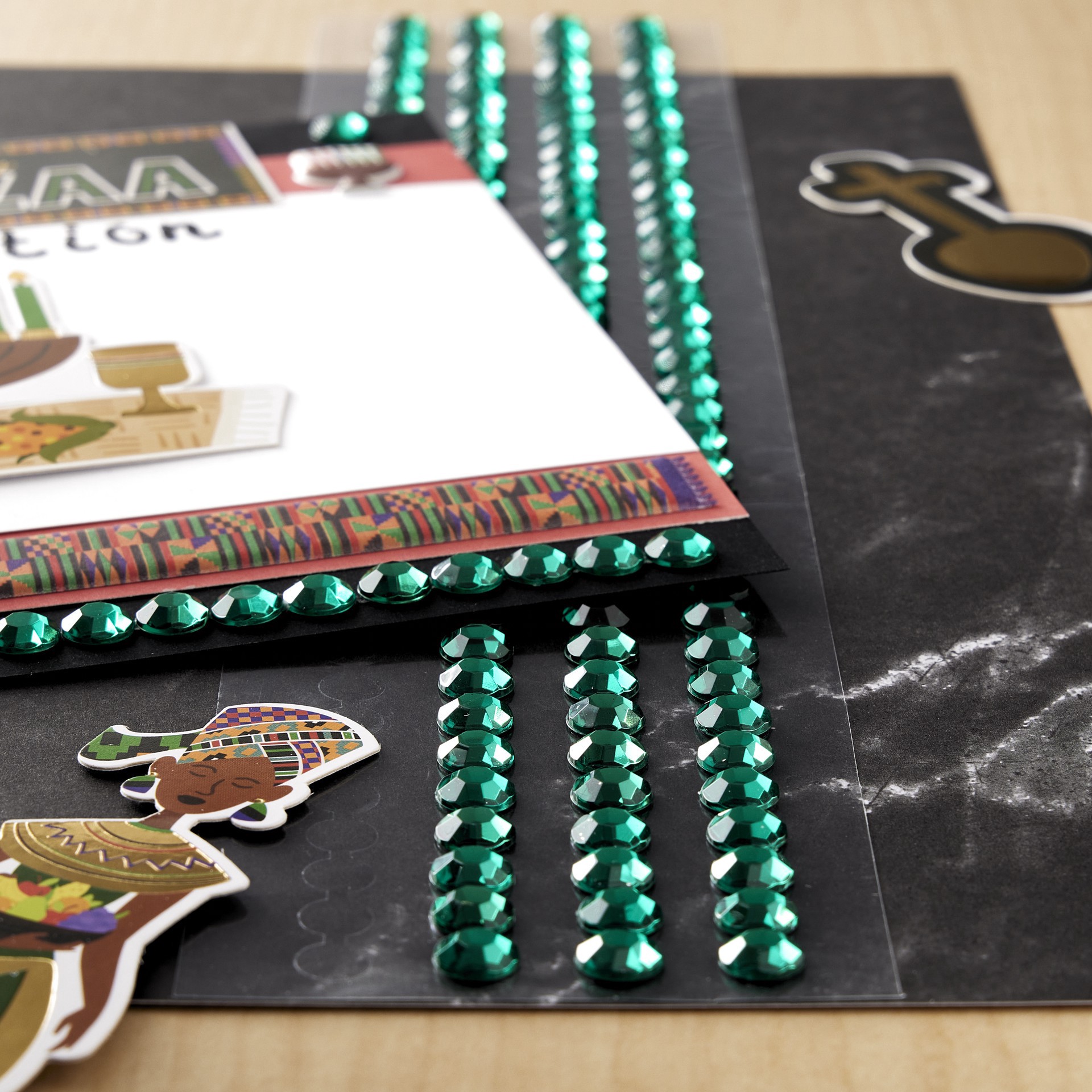 slide 4 of 4, Green Bling Stickers By Recollections, 2.6 in x 12.2 in