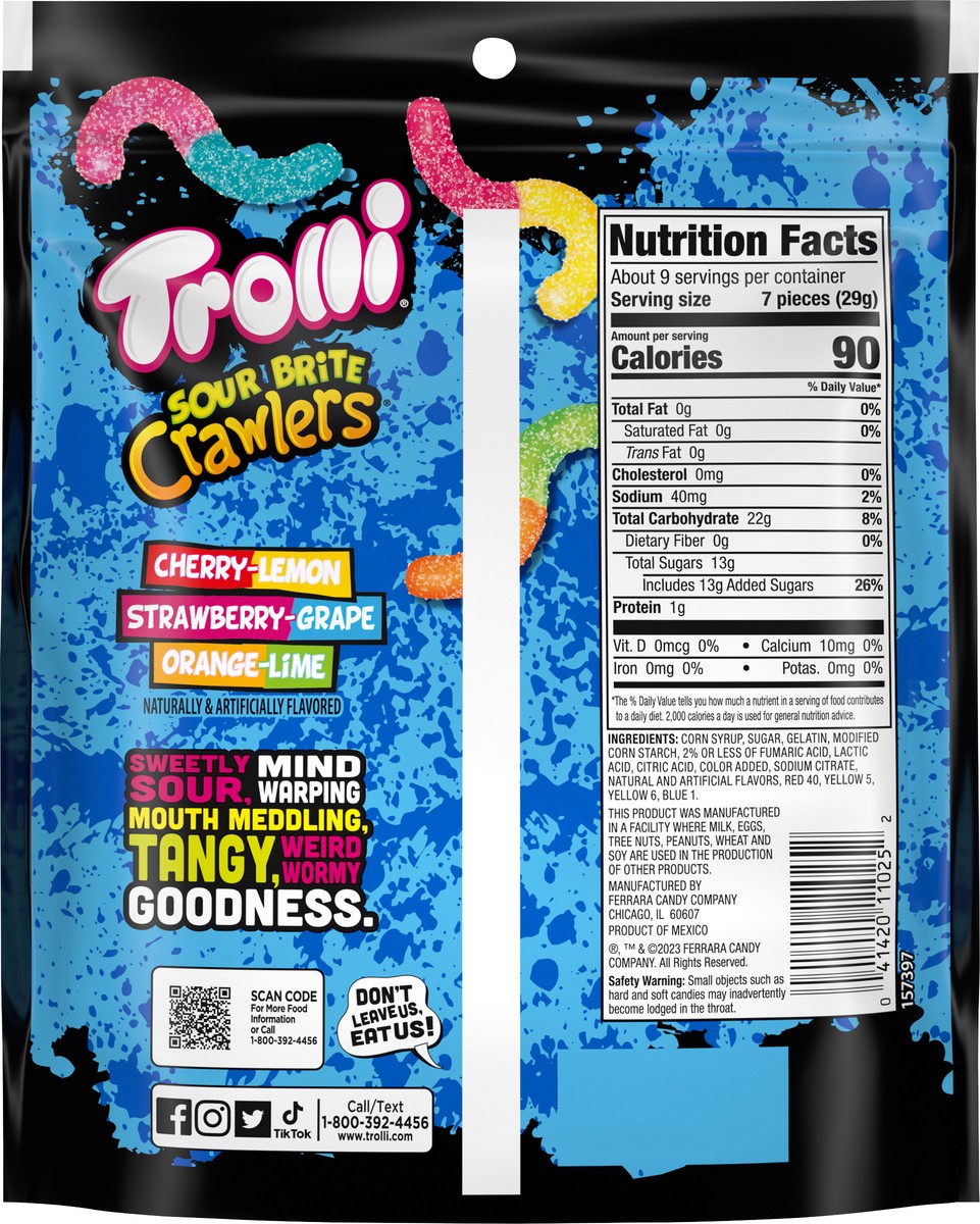 slide 4 of 9, Trolli Sour Brite Crawlers, 9 oz