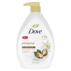 Dove Purely Pampering Body Wash with Pump Shea Butter with Warm Vanilla, 34 oz