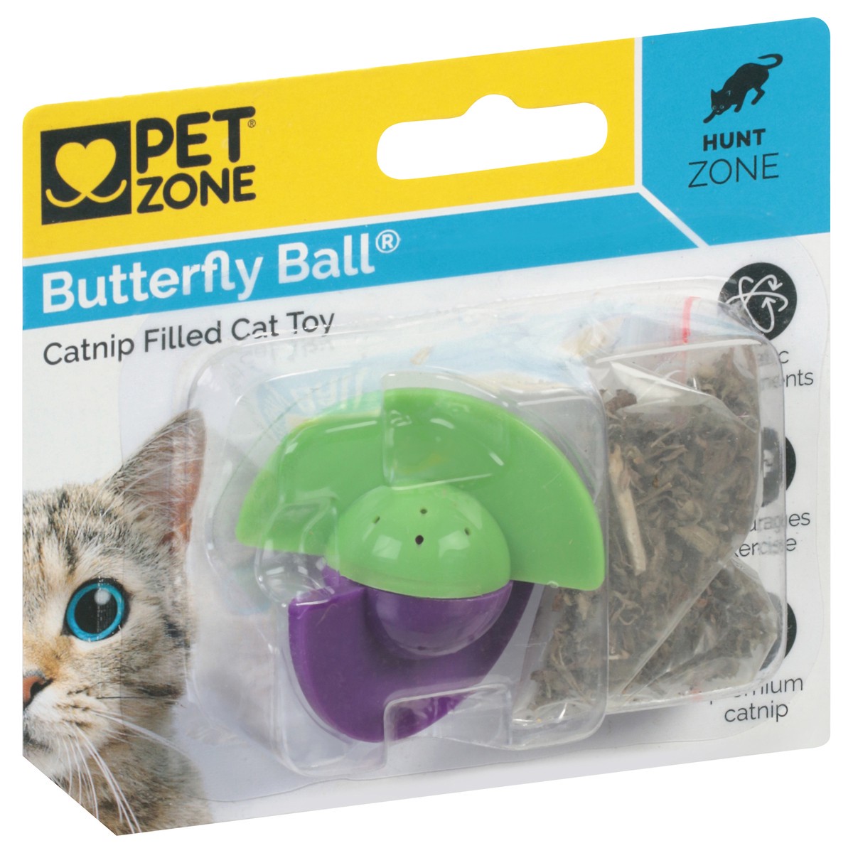 slide 8 of 9, Pet Zone Catnip Filled Butterfly Ball Cat Toy 1 ea, 1 ct