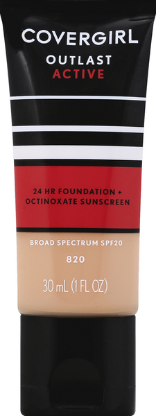 slide 1 of 1, Covergirl Foundation, Creamy Natural 820, Broad Spectrum Spf 20, 30 ml